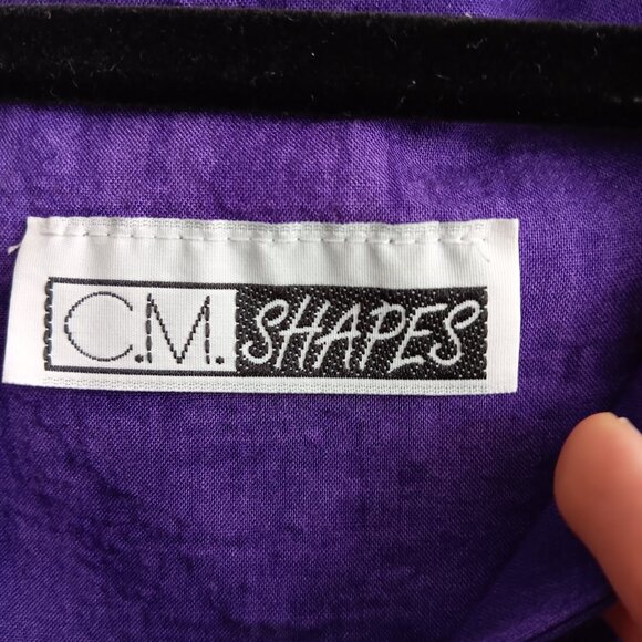 Vintage, Plus Size, Purple, Brushstroke Style, Short Sleeve top - Picture 2 of 3